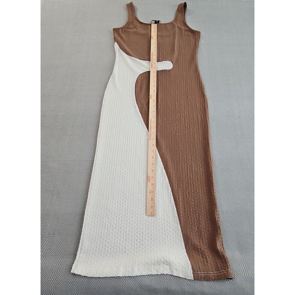 Cider Maxi Waffle Sun Dress Women's Size XL NWT Boat Neck Color Block Beige - Picture 10 of 11